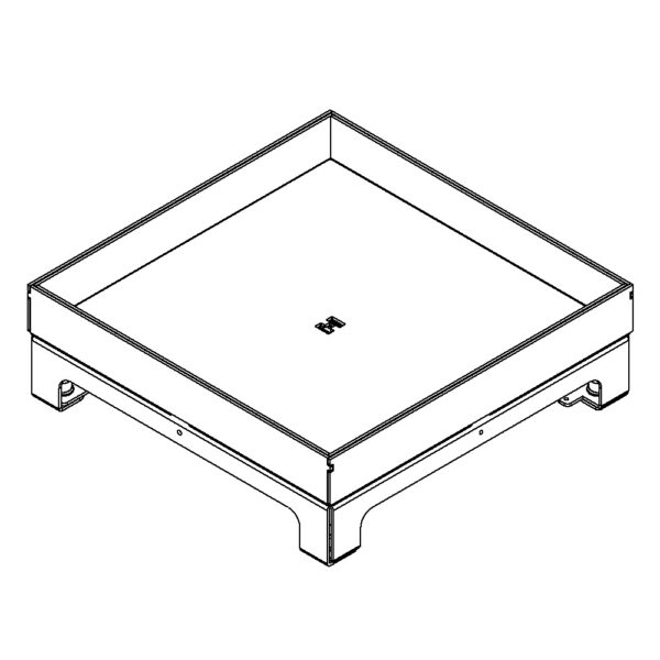 Produktbild UBD 264 305  -  Unterflur-Bodendose UBD 260 inkl. Blinddeckel mit Kante, geschlossen, und 30mm Vertiefung
